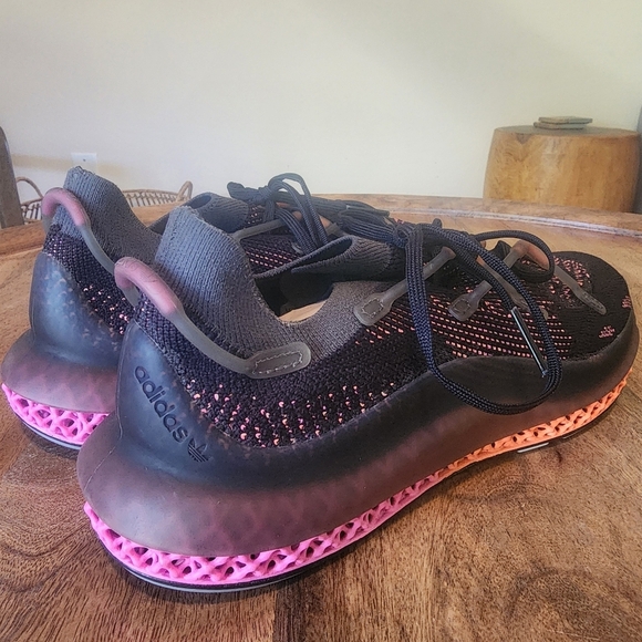 Adidas 4D FUSIO Primeknit Black Grey Orange Pink FZ2414 Men’s Size 8 New - Picture 2 of 10